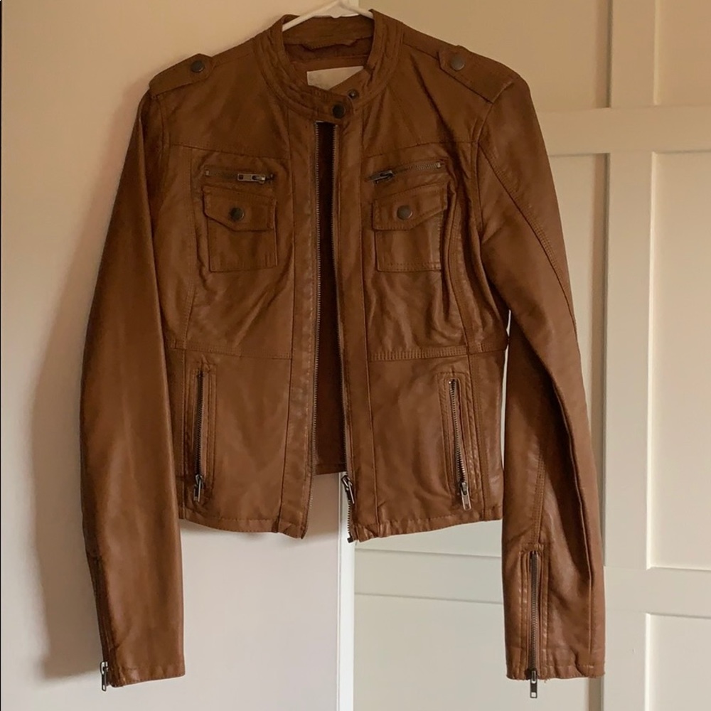 Carmel Faux Leather Jacket